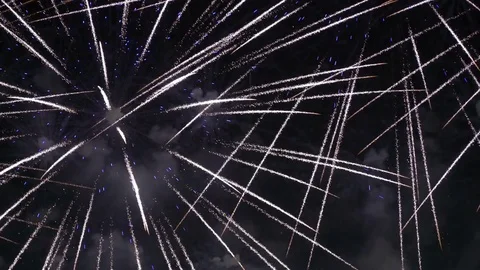 Firework - concept of finale of any holiday: Chinese new year, New year Stock Footage 83254488