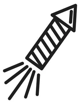 Firework cracker icon. Party celebration show rocket Illustrazione stock