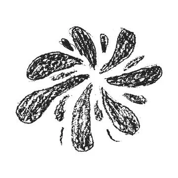 Firework crayon drawing isolated on white background. firecracker in pencil Stock Illustration