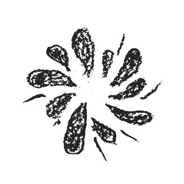 Firework crayon drawing isolated on white background. firecracker in pencil Stock Illustration