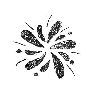 Firework crayon drawing isolated on white background. firecracker in pencil Stock Illustration