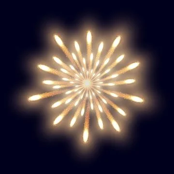 Firework on the dark blue background. Vector illustration Stock Illustration