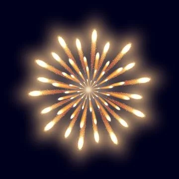 Firework on the dark blue background. Vector illustration Stock Illustration