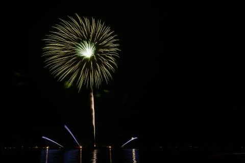 Firework in dark sky background Stock Photos