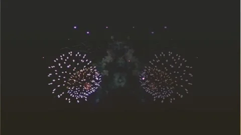 Firework on Deep Black Background Sky on Fireworks festival. Stock Footage 296615176