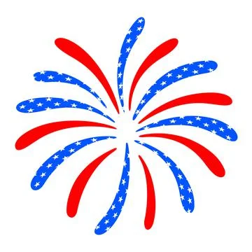Firework design.. 4th of July. American Independence Day Celebration. Stock Illustration