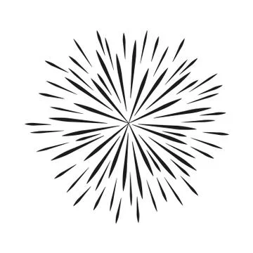 Firework design on white background Illustrazione stock