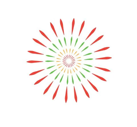 Firework design on white background Illustrazione stock