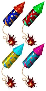 Firework in different colors Stock Illustration