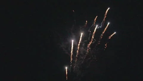 Firework Display Ending Stock Footage 8960621