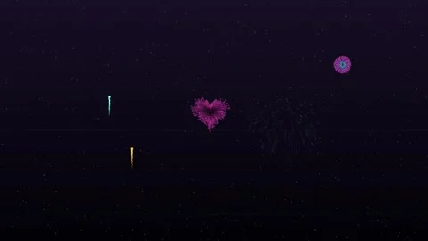 Firework display with fireworks exploding in vibrant colors against a dark .. Stock Footage 325973845