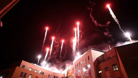 Firework display Stock Footage 92128969