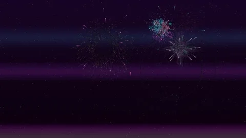 Firework display with hearts on Valentines Day celebrating love in night sky Stock Footage 326515104