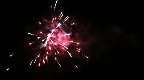 Firework Display - Long Sequence, Multicolored HD Stock Footage