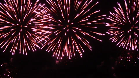 Firework display. New Year celebration fireworks. Christmas background. 4K UH Stock Footage 95929791