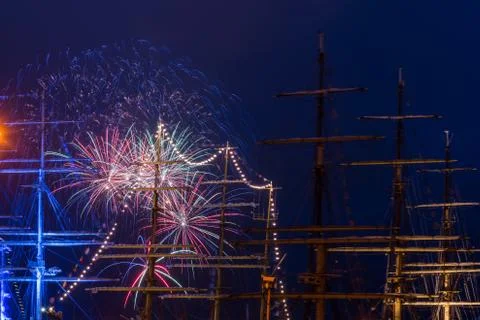 A firework display Stock Photos