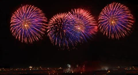 Firework display, Saint Catharina feast, Malta Stock Photos