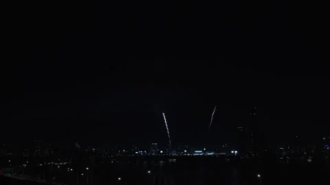 Firework display of the Seoul International Firework Festival at the Stock Footage 288182327
