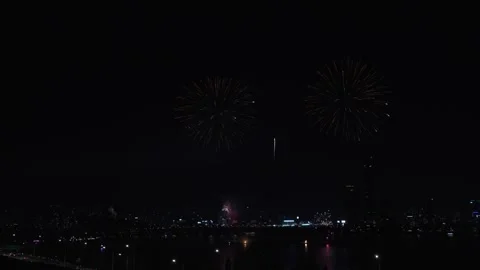 Firework display of the Seoul international firework festival at the Han Stock Footage 288183892