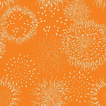 Firework droplets splash dot seamless pattern. Swirl floral petal texture. Stock Illustration
