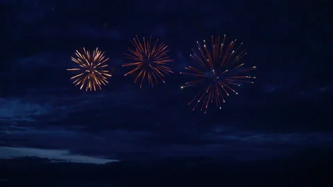 Firework on evening sky Stock Footage 90933412