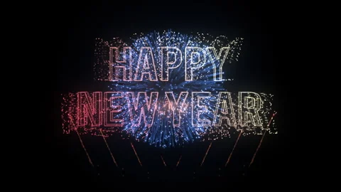 A firework explode with text happy new year 4k animation footage Stock Footage 256973626