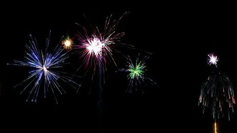 Firework Explode Trail Particle Colorful For All Event Celebration. Stock Footage 99400552