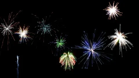 Firework Explode Trail Particle Colorful For All Event Celebration. Vídeo Stock 99401695