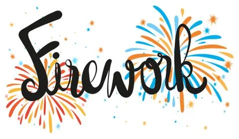 Firework exploded with text Stock Illustration