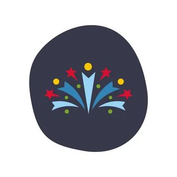 Firework exploding celebrating pyrotechnics festive event display Illustrazione stock