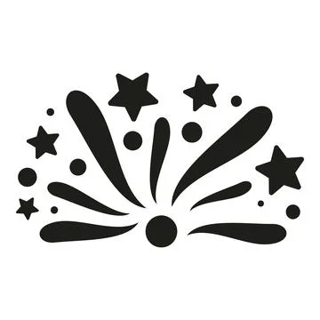Firework exploding celebration with stars and particles icon Stockillustratie