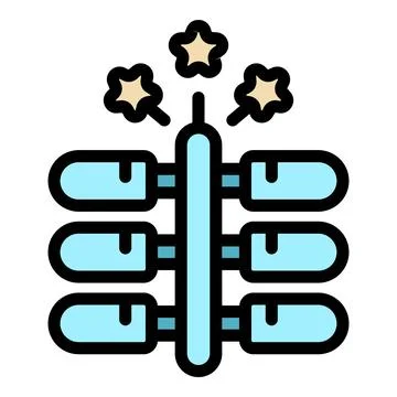 Firework exploding creating light and stars in the sky Stock Illustration