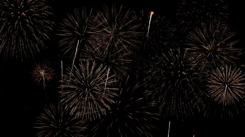 Firework exploding Night sky filled fireworks , celebrating a festive occasion Stock Footage 333898360