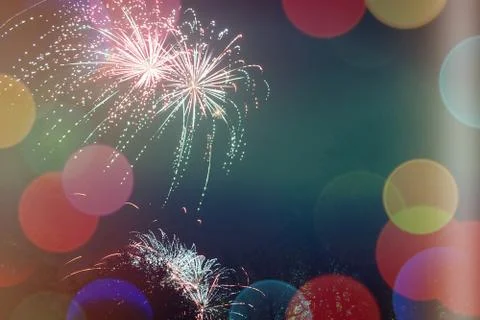 Firework exploding, in the night sky Stockfoto's