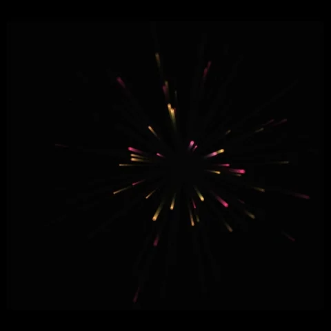 Firework exploding in sequence against dark night sky with cinematic motion.. Stock Footage 339947777