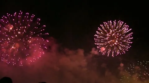 Firework exploding in the sky. Stock Footage 12427396