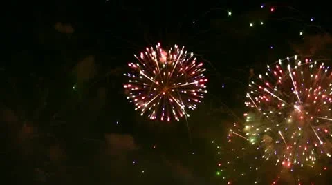 Firework exploding in the sky. Stock Footage 12427545