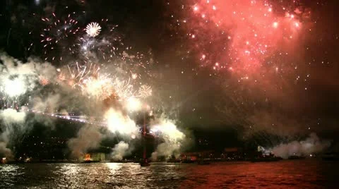 Firework exploding in the sky. Stock Footage 12428329