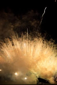 Firework explosion bright fire celebration Stock Photos
