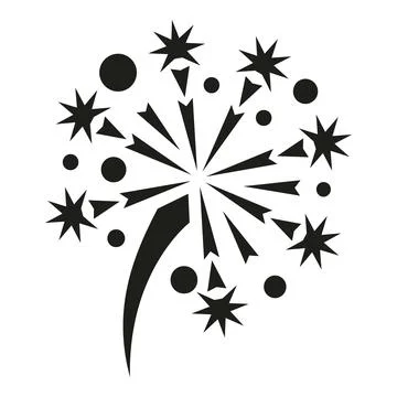 Firework explosion bursting star icon celebrating event Stock Illustration