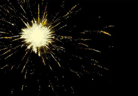 Firework explosion for holiday celebration in dotwork style. Light splash with Stock Illustration