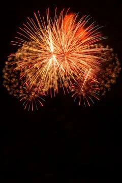 Firework explosion isolated on a black background Stock Photos