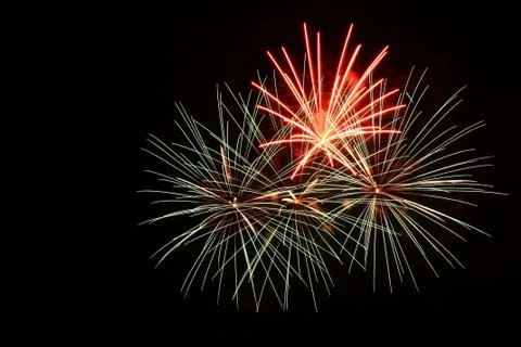 Firework explosion isolated on a black background 库存照片