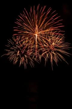 Firework explosion isolated on a black background Stock Photos