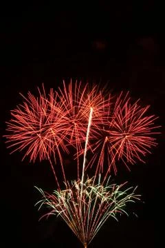 Firework explosion isolated on a black background Stock Photos