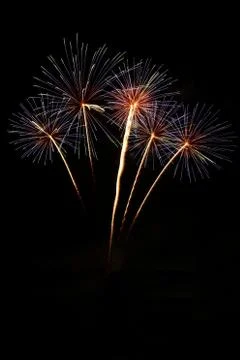 Firework explosion isolated on a black background 库存照片