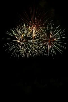 Firework explosion isolated on a black background Stock Photos