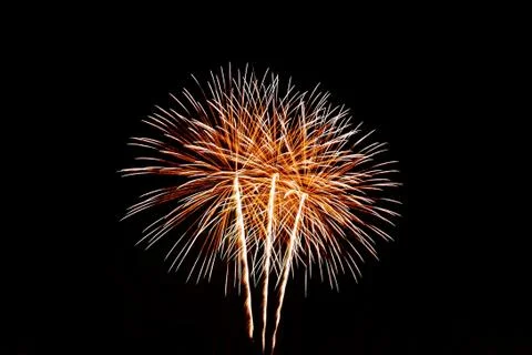 Firework explosion isolated on a black background Stock Photos