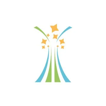 Firework explosion on white background Stock Illustration