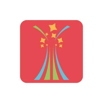 Firework explosion on white background Stock Illustration